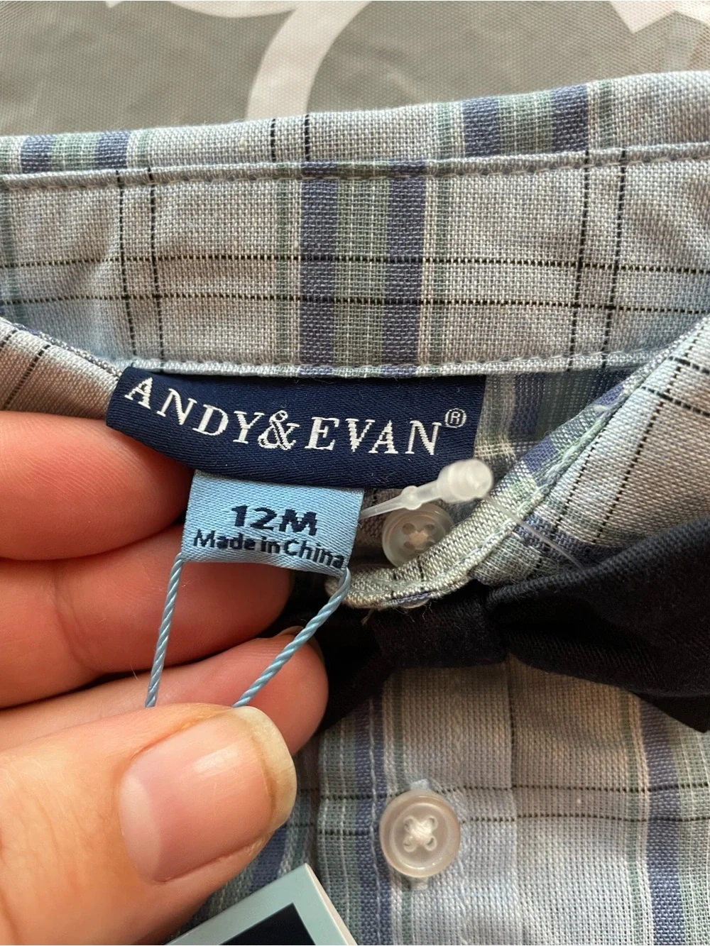 NWT 12M Andy & Evan Little Boy 4 Piece Outfit Button Up Shirt Bow Tie Suspenders